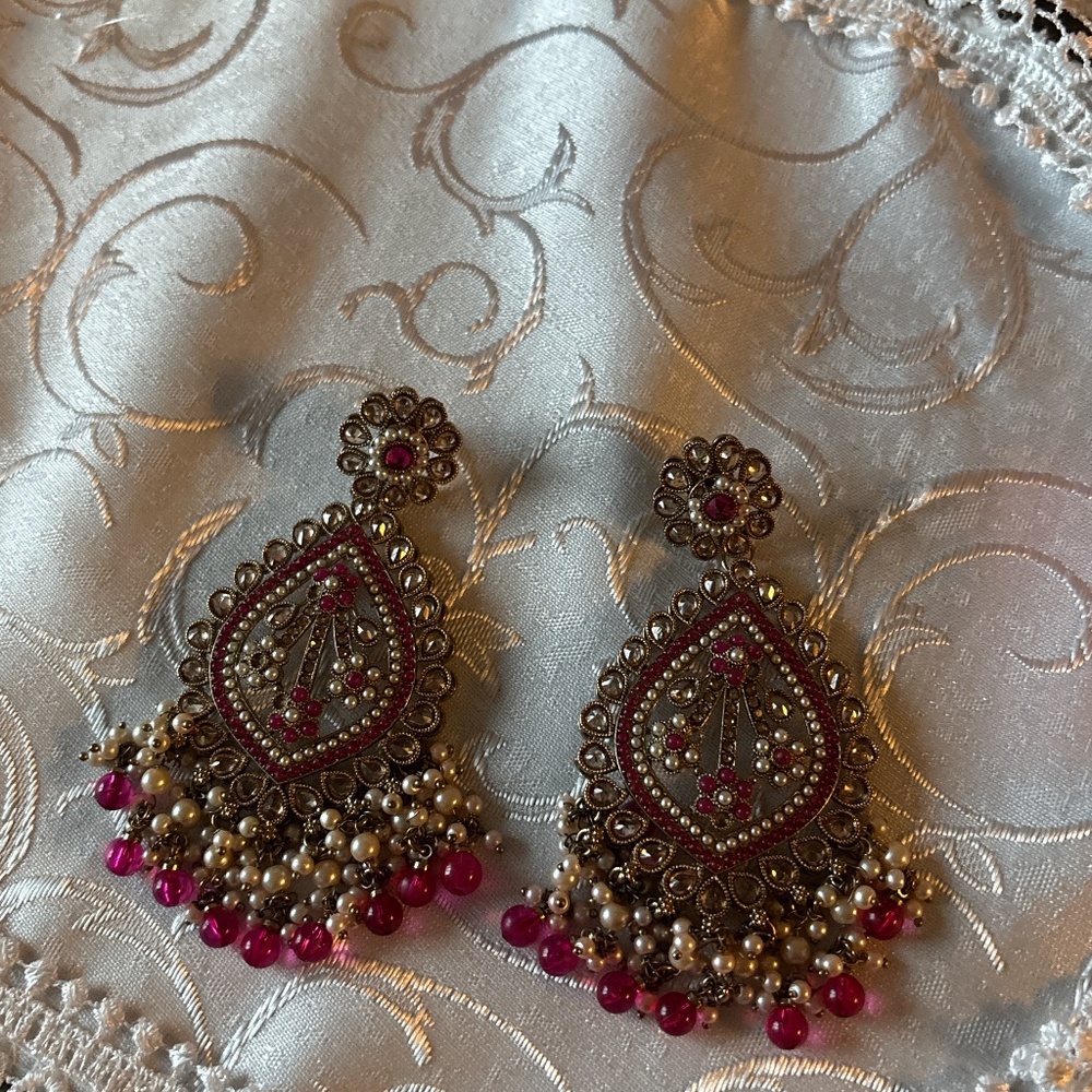 Pink and Pearly Earrings